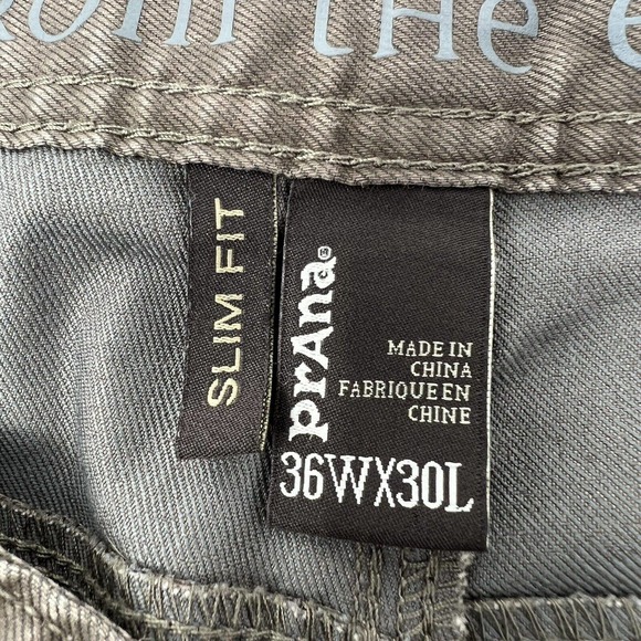 PrAna Men's Bridger Jean Mud Taupe Brown Pants 36 x 30 Stretch Slim Fit Organic - Picture 4 of 8